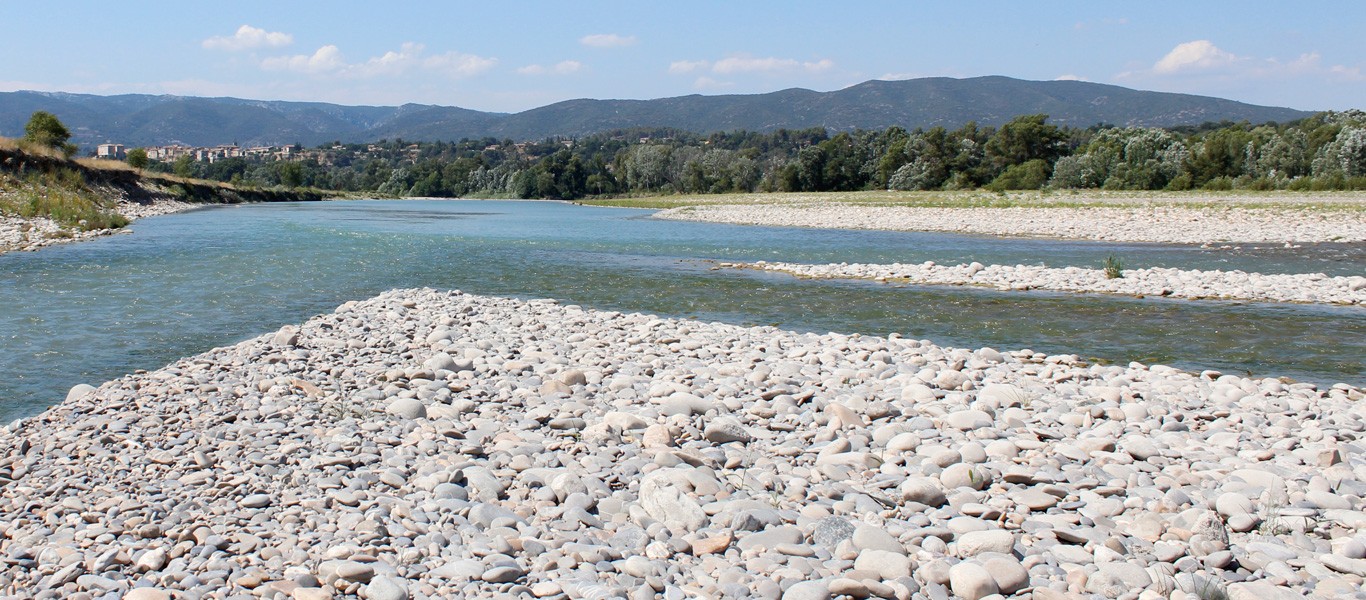 Angelstelle am Fluss Durance